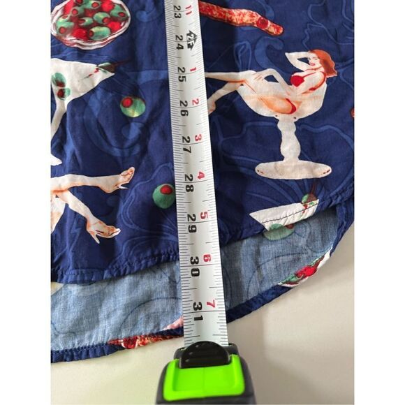 Junction West Men’s Button Down Shirt Sz women in Martini Glass Blue Short Sleev - Picture 9 of 9